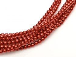 02010/75498 - 1 Strang Perlen Ø 2 mm rund - orange red pearl-coating satin