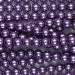 #21 1 Strang - 6,0 mm Glaswachsperlen - purple