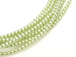 #65 1 Strang - 3,0 mm Glaswachsperlen - creme mint