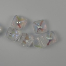 #01 - 10 Two-Hole Pyramid 8x8mm - crystal AB