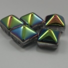 #03 - 10 Two-Hole Pyramid 8x8mm - crystal vitrail