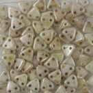 #18 10g Triangle-Beads 6mm - opaque white luster picasso