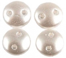 #47 - 50 Stück Two-Hole Lentils 6mm - Pearl Coat White