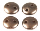 #48 - 50 Stück Two-Hole Lentils 6mm - Met. Pearl Coat Grey/Brown