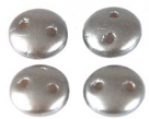 #51 - 50 Stück Two-Hole Lentils 6mm - Met. Pearl Coat Silver