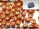 #089 10g SuperDuo-Beads chalk white gold luster