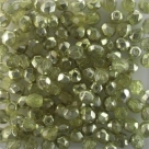 #103.00 50 Stück - 4,0 mm Glasschliffperlen - Crystal Half Labrador - Coated - Olivine