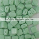 25 Stück Two-Hole Silky Beads 6mm - opak jade