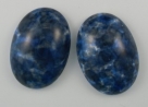 #08 - 1 Cabochon 25x17x5mm (LxBxH) -  blau gemustert