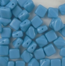 25 Stück Two-Hole Silky Beads 6mm - opak lt blue