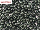 #085a 10g SuperDuo-Beads metalic suede blue/green