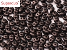 #072a 10g SuperDuo-Beads metalic suede dk lilac/brown