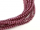 #92 1 Strang - 3,0 mm Glaswachsperlen - dk magenta