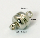 1 Kugel-Magnet-Verschluss Ø 11x7 mm Platinium