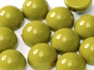 #23 - 1 Dome Bead 14x8mm - pea green paint coating