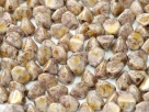 #04 - 25 Stck. Pinch-Bead 7x5mm - opak white lila gold luster