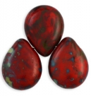 #03 - 1 Glastropfen 12x16mm Opaque Red Picasso