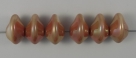 #02.02 - 25 Stück Ufo Beads 7x11mm - alabaster apricot med