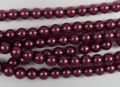 #99.49 1 Strang - 4,0 mm Glaswachsperlen - dark magenta