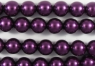 #25.0 1 Strang - 8,0 mm Glaswachsperlen - purple