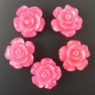 5 Stück Resin Rose Beads ca. 12x6 mm - verschiedene Farben