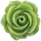 1 Stück Resin Rose Beads ca. 15,0 mm - olive