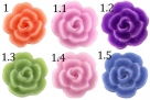 5 Stück Resin Rose Beads ca. 10x4,5 mm - versch. Farben - shiny