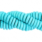 #05- 10 Stck. Griechische Keramik ca. 8x2,2 mm - stonewash - aqua blue