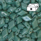 #06.01 - 25 Stück Diamonduo 5x8 mm - Opaque Green Turquoise Hematit Coating