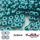 2 g - Infinity-Mini Beads - 2x5mm - alabaster pastel emerald (teal)