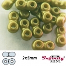 2 g - Infinity-Mini Beads - 2x5mm - alabaster pastel olivine