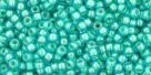 10 g TOHO Seed Beads 11/0 TR-11-0954 - Inside-Color Aqua/Lt. Jonquil Lined (E)