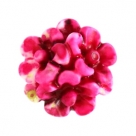 #25b - 5 Stück Resin Flower-Bouquet Beads ca. 10 mm - Aquarell-Painted - dk fuchsia green