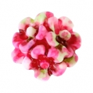 #29b - 5 Stück Resin Flower-Bouquet Beads ca. 10 mm - Aquarell-Painted - dk rose white green