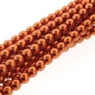 1 Strang - 10,0 mm Glaswachsperlen - copper pearl