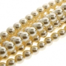 1 Strang - 10,0 mm Glaswachsperlen - cream pearl