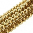 1 Strang - 12,0 mm Glaswachsperlen - gold