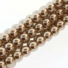 1 Strang - 08,0 mm Glaswachsperlen - cocoa pearl