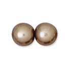 1 Strang - 08,0 mm Glaswachsperlen - cocoa pearl