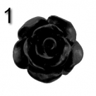 #01 - 5 Stück Resin Rose Beads ca. 10x6 mm - schwarz - matt