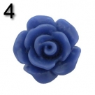 #04 - 5 Stück Resin Rose Beads ca. 10x6 mm - navy blue - matt