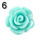 #06a - 5 Stück Resin Rose Beads ca. 10x6 mm - turquoise green - shiny