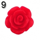 #09 - 5 Stück Resin Rose Beads ca. 10x6 mm - scarlet red - matt