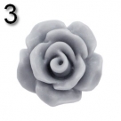 #03 - 5 Stück Resin Rose Beads ca. 10x6 mm - grey - matt