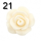 #21 - 5 Stück Resin Rose Beads ca. 10x6 mm - beige white - matt