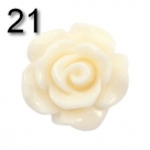 #21a - 5 Stück Resin Rose Beads ca. 10x6 mm - beige white - shiny