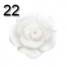 #22 - 5 Stück Resin Rose Beads ca. 10x6 mm - white - matt