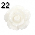 #22a - 5 Stück Resin Rose Beads ca. 10x6 mm - white - shiny