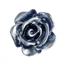 #31 - 5 Stück Resin Rose Beads ca. 10 mm - dk blue - silber coated