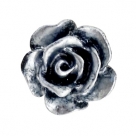 #30 - 5 Stück Resin Rose Beads ca. 10 mm - schwarz - silber coated